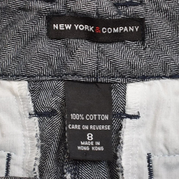 New York & Company Sz 8 Wide Leg Mid Rise Dark Wash Denim Pants 100% Cotton Y2K - Picture 10 of 15